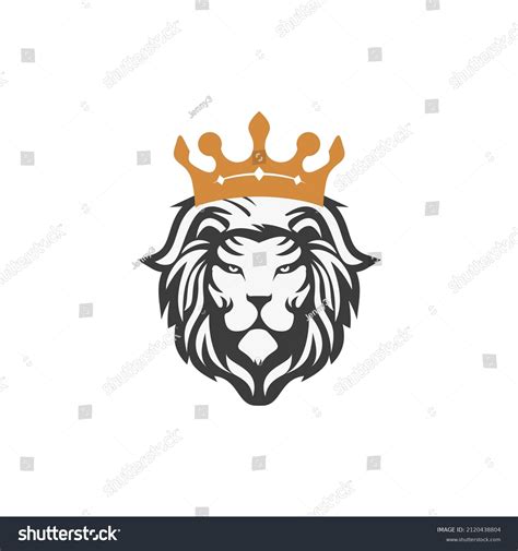 Lion Head Illustration Crown Vector Logo Stock Vector (Royalty Free ...