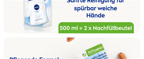 Nivea Creme Soft Pflegeseife Nachfüllbeutel 500 Ml Pflegende Handseife Mit Mandel Öl Mild