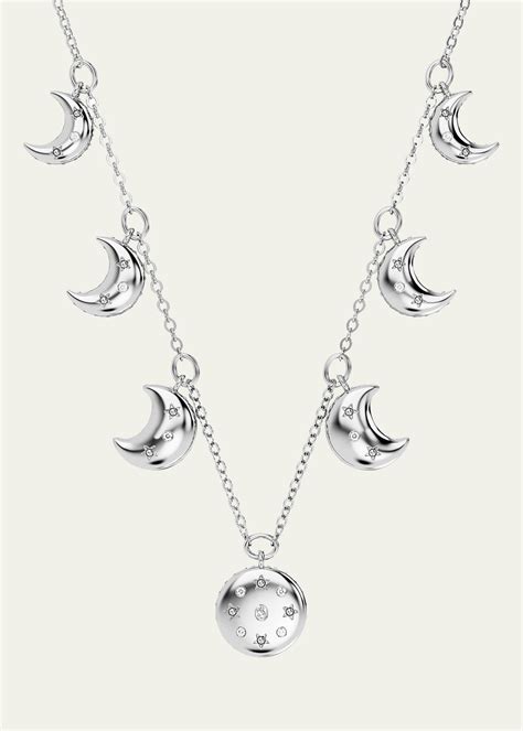 SWAROVSKI Luna Rhodium-Plated Crystal Pave Moon Choker Necklace