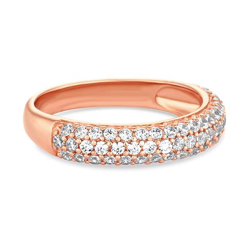 Simply Silver 14ct Rose Gold Plated Sterling Silver 925 Cubic Zirconia