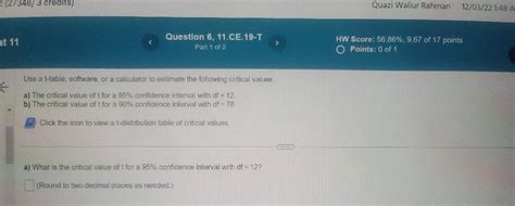 Solved Use a t-table, software, or a calculator to estimate | Chegg.com