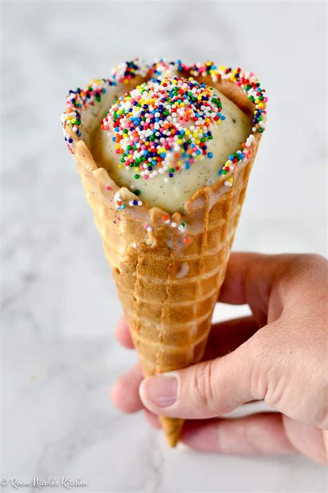 Dipped Ice Cream Cones With Homemade Magic Shell Renee Nicoles Kitchen