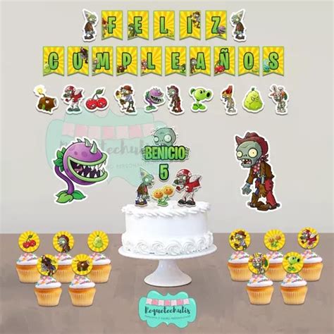 Kit Cumplea Os Deco Toppers Banderines Plantas Vs Zombies En Venta En