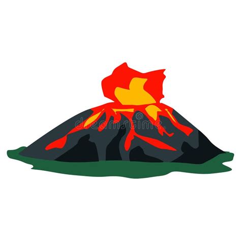 Volcano Icon On A White Background Vector Illustration Stock