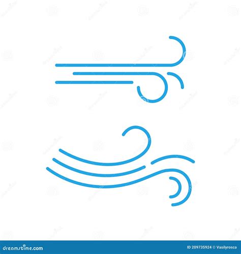 Wind Line Icon Breeze Air Logo Wind Blow Vector Icon Symbol Motion