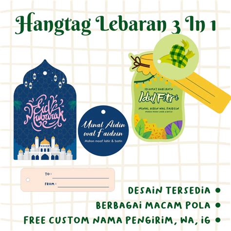 Jual Custom Hangtag Lebaran Idul Fitri In Toples Kue Parcel