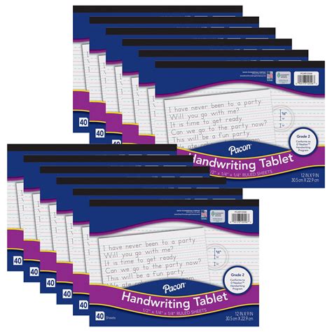 Pacon Handwriting Tablet White 12 In X 14 In X 14 In Ruled Long