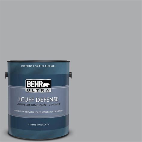 BEHR ULTRA 1 gal. #760E-3 Gray Timber Wolf Extra Durable Satin Enamel ...