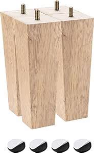 Sourcing Map Furniture Legs 7 Inch 180mm Set Of 4 Square Solid Wood