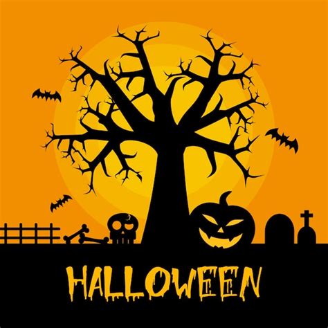 Dise O Del Rbol De Halloween Vector Premium