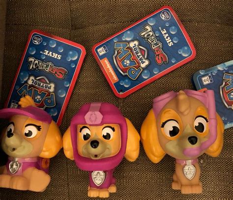 3 Nickelodeons Paw Patrol Skye Bath Tub Water Squirters Sea Patrol