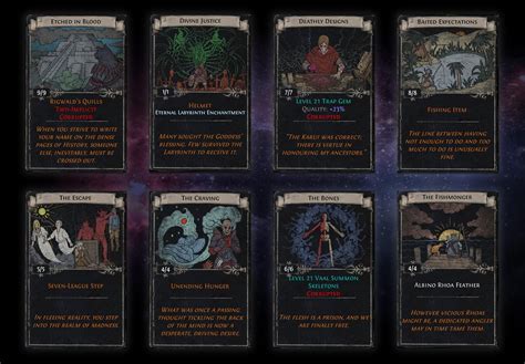 Poe Divination Card Farming Printable Cards