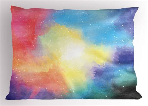 Ambesonne Outer Space Pillow Sham Watercolor Nebula 36 X 20