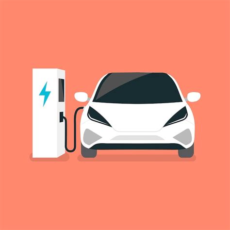 La Voiture Lectrique Moderne Se Recharge Sur Une Borne De Recharge