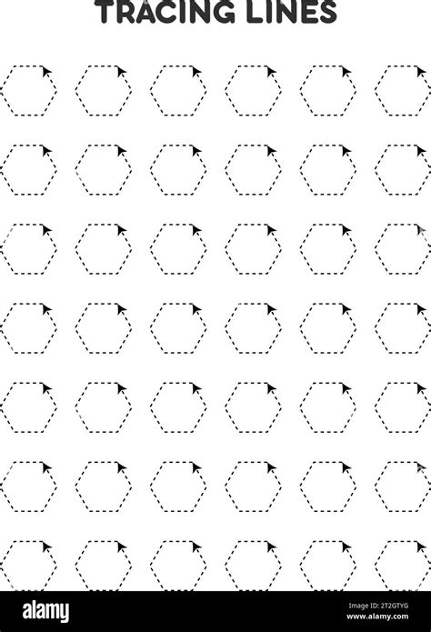 Tracing lines. Worksheets for kids. Preschool education Stock Vector