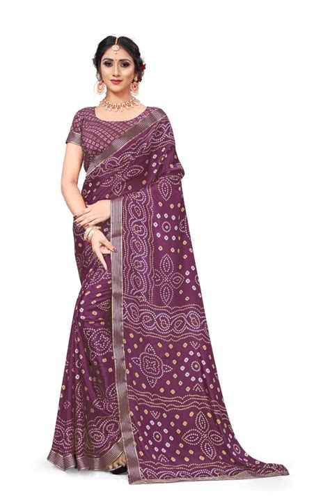 Bandhani Print Saree 2 Fancy Designer Festive Wear Tadki Silk Printed