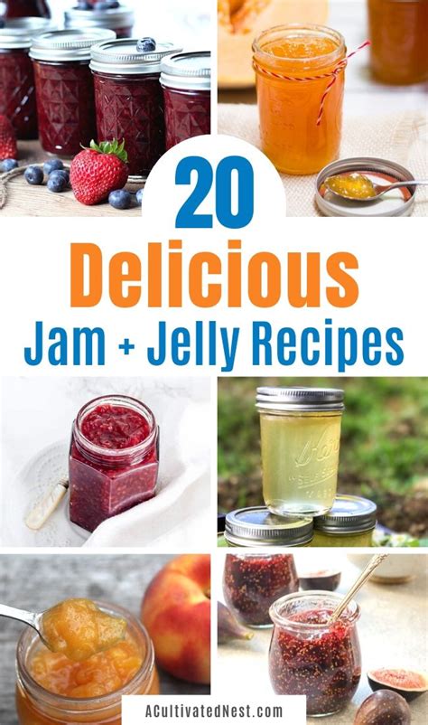 20 Delicious Homemade Jams And Jellies A Cultivated Nest Homemade Jam Jam And Jelly Jams