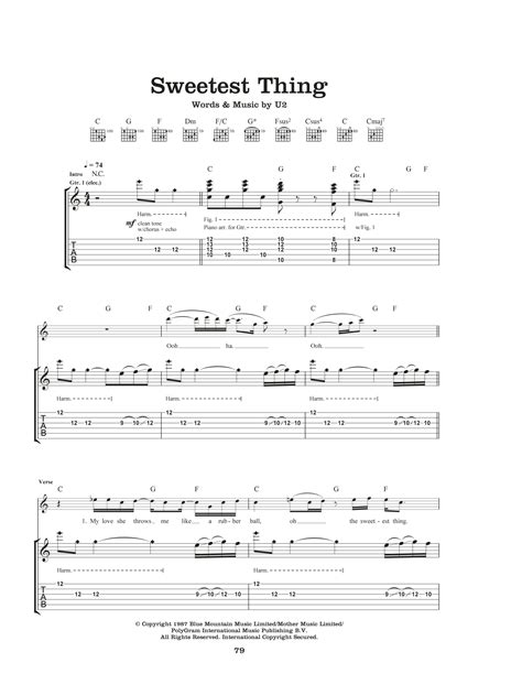 Sweetest Thing by U2 - Guitar Tab - Guitar Instructor