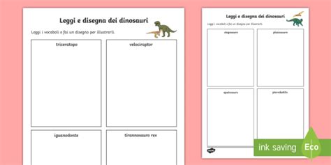 Leggi E Disegna I Dinosauri Attivit Teacher Made