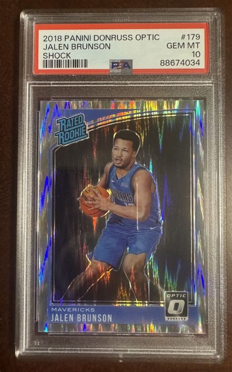 Jalen Brunson Donruss Optic Shock Prizm Rated Rc Rookie Psa