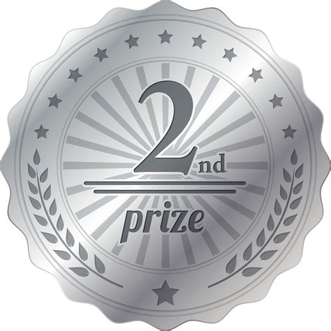 Silver Badge For Second Place, Vector Image 22922443 Vector Art at Vecteezy