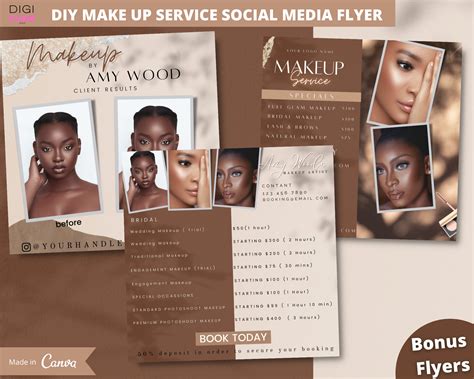 Makeup Flyer Template Makeup Pricelist Makeup Flyer Makeup Etsy