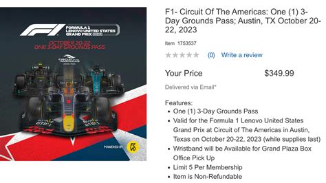 Formula 1 Is Selling United States Grand Prix Tickets At Costco