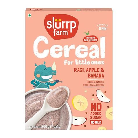 Slurrp Farm No Added Sugar Instant Ragi And Apple Cereal Real Apple