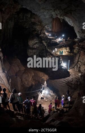 People Exploring Sadan Cave Aka Saddar Caves Hpa An Kayin State