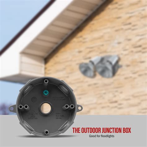 Buy ENERLITES 4 Diameter Round Weatherproof Outlet Box With Five 1 2