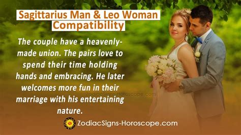 Sagittarius Man And Leo Woman Compatibility In Love And Intimacy Zodiacsigns