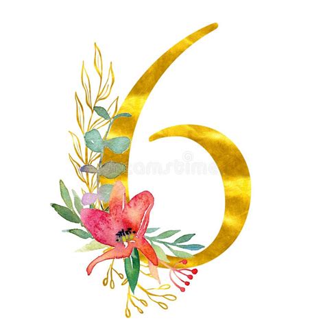 Golden Classical Form Letters L J K I Decorated With Watercolor