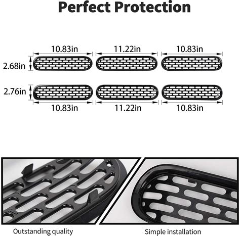 JWWY Cubiertas Para Parrilla Delantera Insertos De Rejilla Central