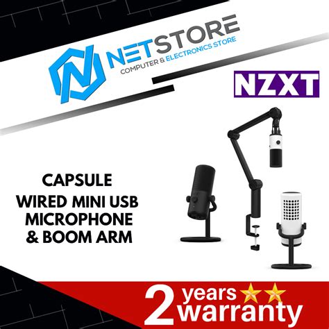 NZXT CAPSULE WIRED MINI USB MICROPHONE MICROPHONE BOOM ARM BLACK