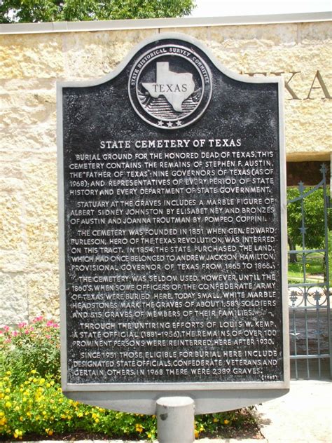 Texas State Cemetery Map - Printable Maps