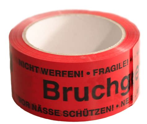 Paket Warn Klebeband Bruchgefahr O Vorsicht Glas 50mm X 66m Rot