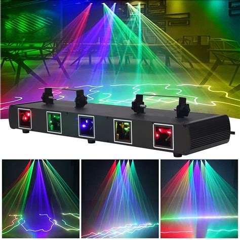 Rgbyc Five Hole Dj Laser Light Led Disco Stage Party Lights Sound