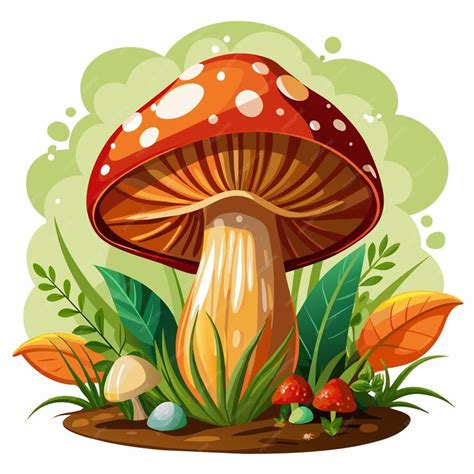 Premium Vector Mushroom Cartoon Vector Illustration Flat Style