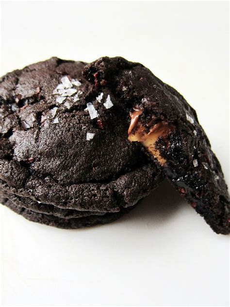 Salted Dark Chocolate Caramel Cookies The Busy Intense Food Cravings