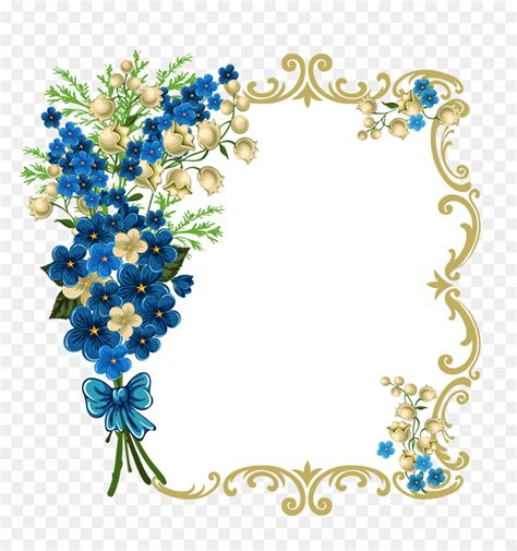 Blue Flower Border Clipart | Best Flower Site