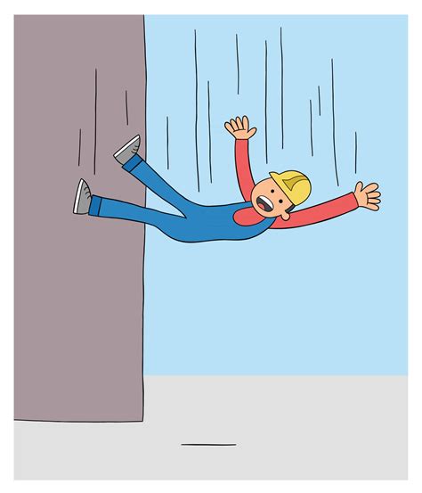 Cartoon Worker Man Falls From The Height Vector Illustration 2695359