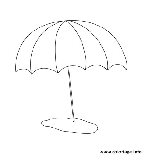 Coloriage Parasol De Plage Vacance Dessin Ete Imprimer