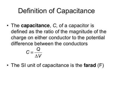 Definition of capacitance