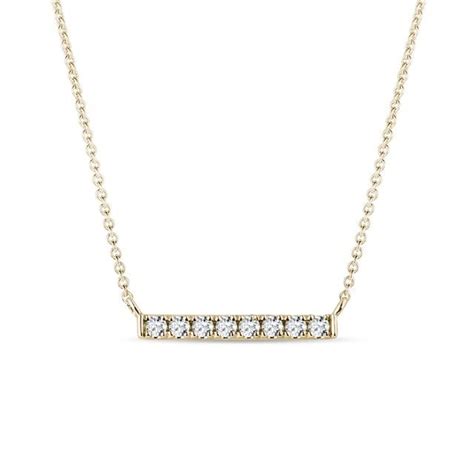 Gold Diamond Bar Necklace | KLENOTA