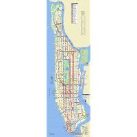 Large detailed bus routes map of Manhattan, NY | New York | New York ...