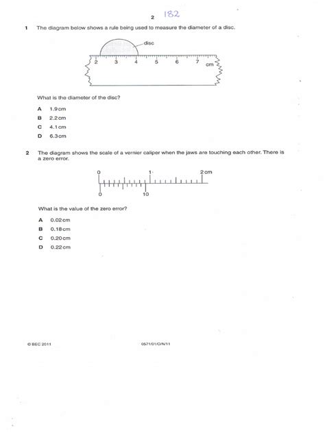 2011 Bgcse Physics Paper 1 | PDF 