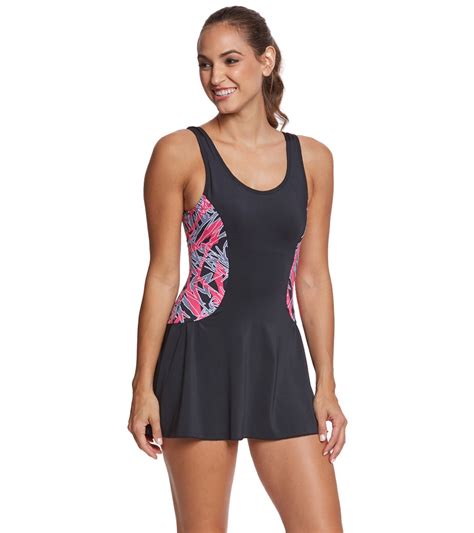 Dolfin Aquashape Womens St Lucia Colorblock Swim Dress At Swimoutlet