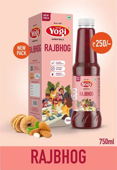 Yogi Pet Bottle Rajbhog Sharbat Syrup Packaging Size Ml At Rs