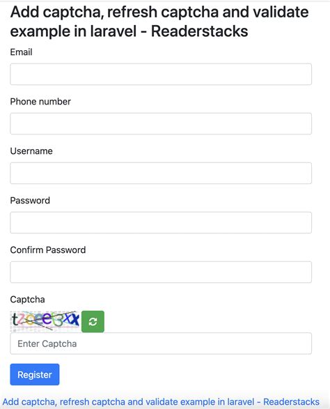 How To Add Captcha Validate And Refresh Captcha In Laravel Form