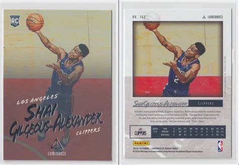 2018 19 Panini Chronicles Luminance Shai Gilgeous Alexander 162 RC